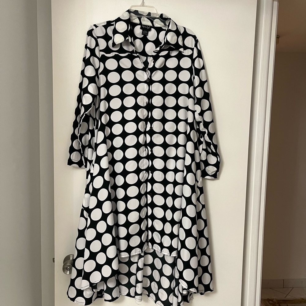 Step In Style Black and White Polka Dot dress